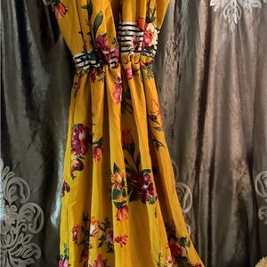 Floral Yellow Maxi Dress